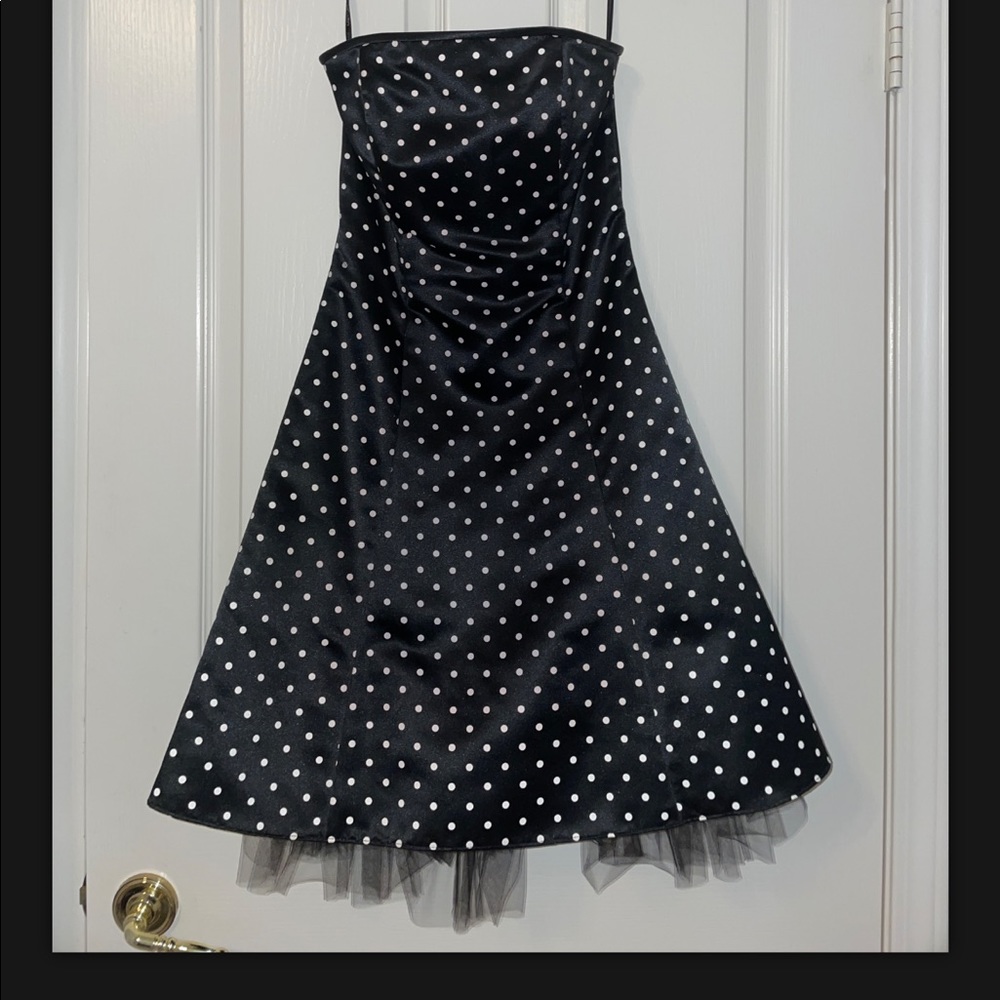 Strapless Jessica McClintock Polka Dot Dress